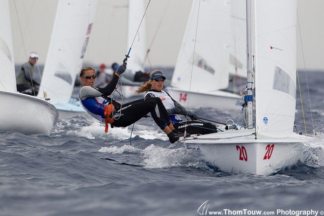 Lisa Westerhof and Lobke Berkhout (NED) took Bronze in the Women’s 470 class at the London Olympics 2012 © Thom Touw http://www.thomtouw.com